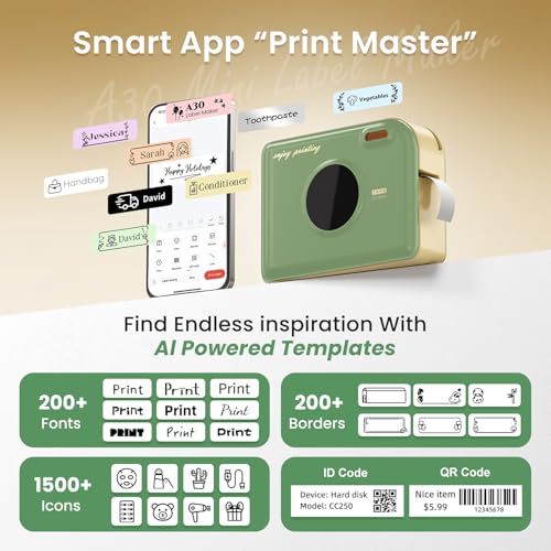 Phomemo Ribbon Printer, A30 Small Label Maker Machine with Waterproof Label