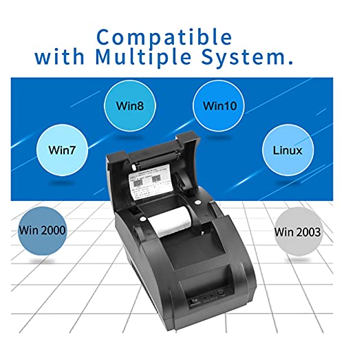 BGVGFBNJ 58mm Thermal Receipt Printer POS Printer Ticker Check for Restaurant and Supermarket Support Cash Drawer(5890K Gray)