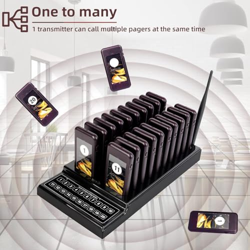 Retekess T111 Restaurant Pager System, Buzzers for Restaurant, 20 Beepers