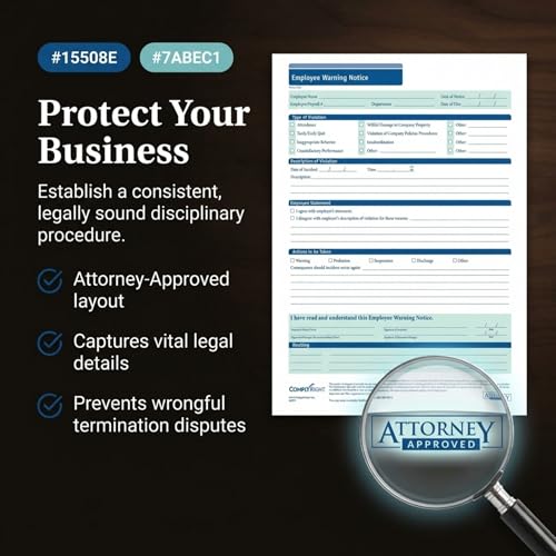 ComplyRight Employee Warning Notice – 8.5” x 11” – Discipline Form – 50 Pack