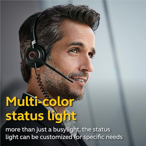 Jabra Engage 50 Wired Headset, Stereo – Telephone Headset with 3-Microphone System, Blocks Out Background Noise for Increased Agent Focus, Call Center Headset Features Enhanced Hearing Protection