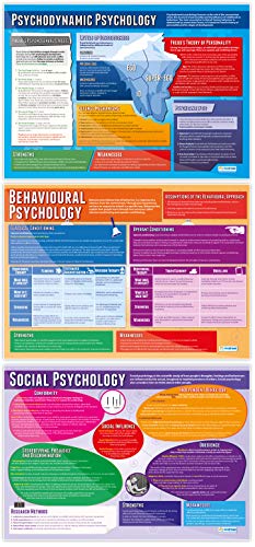 Psychological Approach Classroom Posters - Set of 5, 33" x 23.5", Laminated