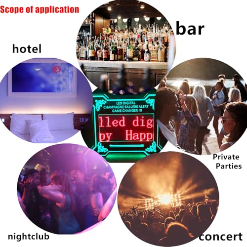 LED Letter Bottle Presenter, Lighted Display Custom Message with Letters Numbers, Customized Logo Board Bottle Presenter for Nightclub Lounge Bar