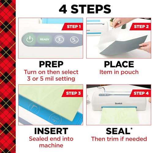 Scotch Thermal Laminating Pouches, 200 Count, Clear, 3 mil.