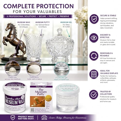 QuakeHold! 94311 Museum Gel, Wax & Putty (3-Pack)