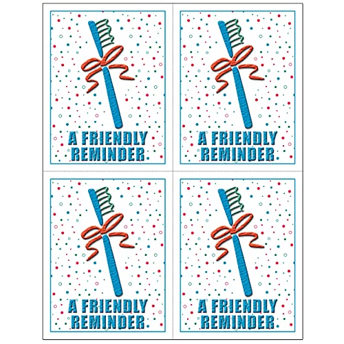 Dental Laser Appointment Reminder Postcards with Personalizable Backs. 4 Cards Micro Perforated for Tear-off at 4.25" x 5.5" on an 8.5" x 11" Sheet of 8 Pt Card Stock. (1000)