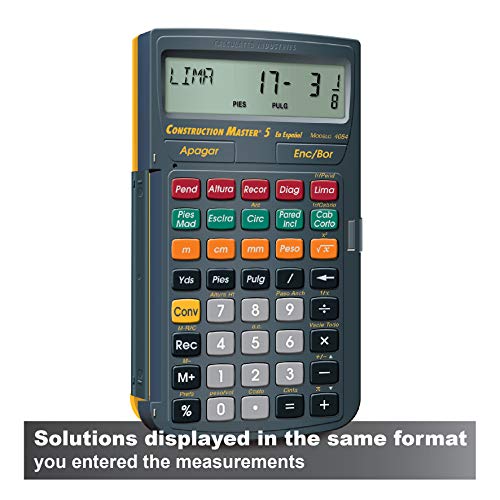 Calculated Industries 4054 Spanish Construction Master 5 Calculator