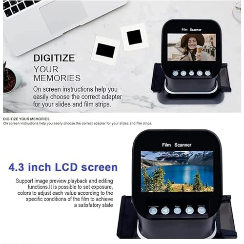 High Resolution 120 Film Scanner 22 Mega Pixels Slide Negative Photo Scanner Digital 35mm 135 126KPK Film Converter 4.3" LCD