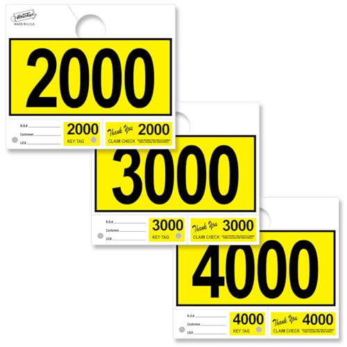 Versa-Tags Yellow 3-Part Dispatch Hang Tags, 3000 Count, 2000-4999
