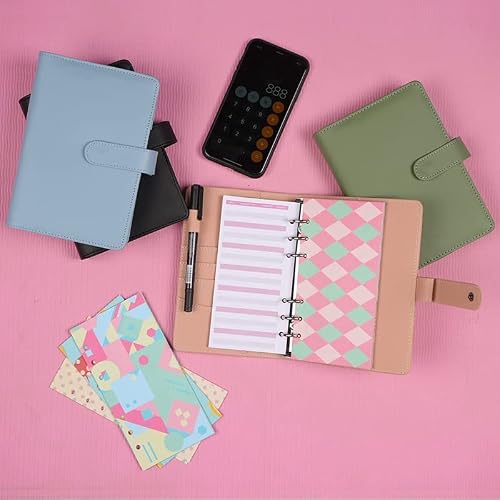 A6 PU Leather Budget Binder Notebook Money Envelopes Organizer for Cash Saving with Envelopes Expense Sheets and Marker Pen (Color : B, Size : 7.5 * 5.1 inch) (A 7.5 * 5.1 inch)