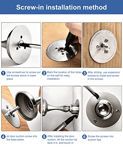 Magnetic Door Stop Stainless Steel ZUONAI 2 Pack Magnetic Door Stopper Heavy Duty Magnetic Door Holder Sticking Outdoor Magnetic Floor Door Stop Strong Magnet Door Stoppers for Walls and Floor