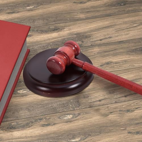 Wooden Judge Gavel Auction Hammer Kit with Base, Portable Court Hammer for Lawyer & Auction Use Auction Hammer