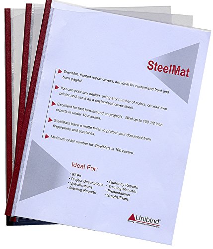 Unibind 5mm - Bordo - 100pcs SteelMat Frosted Covers