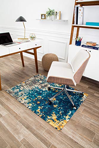 Anji Mountain 48" x 36" Rug'd Office Chair Mat for Carpet & Hardwood Floor