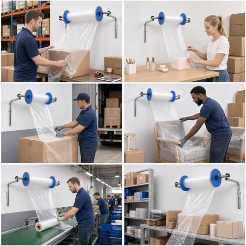 YNBXM Bubble Foam Wrap Roll Dispenser, Tabletop Bubble Cushioning Holder, Optional Size and Easy to Install, Sturdy and Tool-Free Adjustment, for Shipping Stations, Warehouses Moving & 40cm