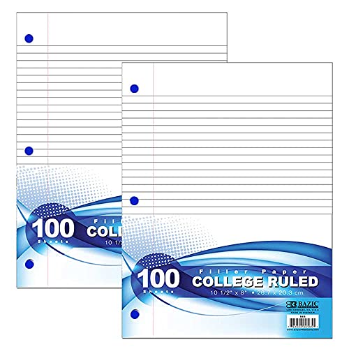 Omura Binder Paper College-Ruled 200-Count