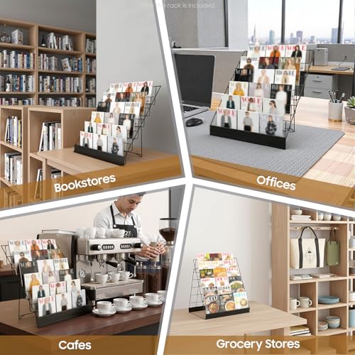 Ztiythgiw 6 Tier Magazine Display Rack for Office Desk Tabletop Organizer