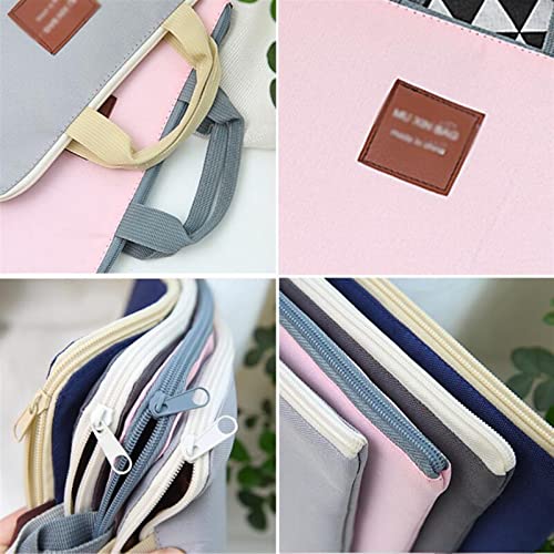 Document Bag Large Canvas A4 File Folder Document Bag Business Briefcase Paper Storage Organizer Bag Stationery School Office Supplies Document Holder (Color : Gray)
