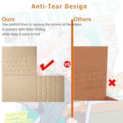 CH-BOX 200 Pack 11 1/8" x 8 5/8" x 2" Cardboard Easy-Fold Shipping Box Mailers, Letter-Size Height Adjustable for Comics Books Photos, White (EM1182-200)