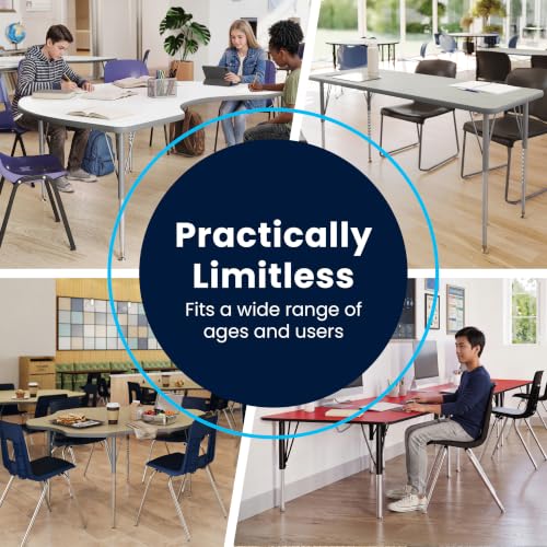 Flash Furniture 66" x 60" Horseshoe Activity Table, Light Natural, Std Legs