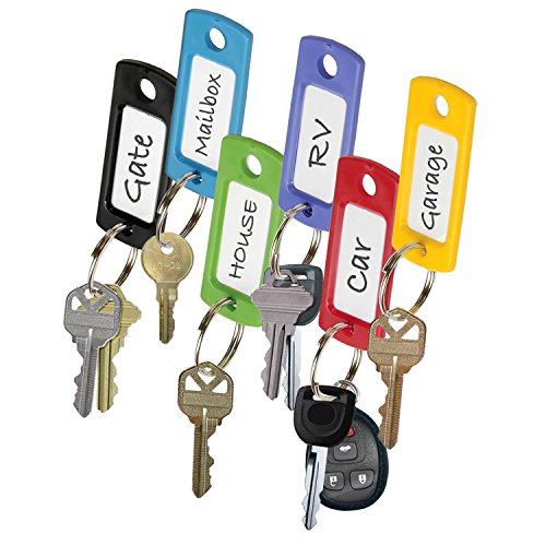 Lucky Line Flexible Colored Plastic Key Tag with 3/4" Split Ring in Assorted Colors, Includes 200 Tags (16900)