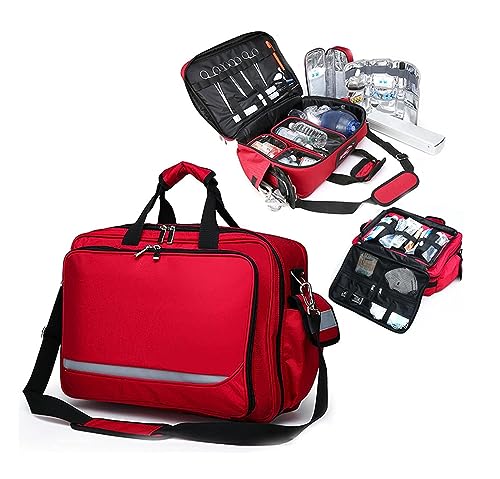 ,First Aid Bags Empty - First Responder Bag for Trauma, Professional Multiple Compartment Kit Carrier for Emergency Medical Supplies(A)