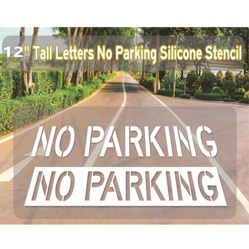 Washable Parking Restriction Templates 12Inch High Flexible Silicone Drawing Stencil for Outdoor Pavement Marking Large Letter Stencil Templates