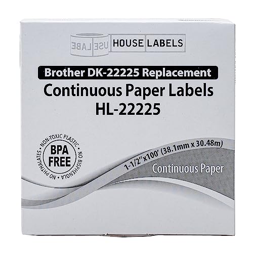HouseLabels Compatible with Brother DK-2225, 1-1/2" x 100'