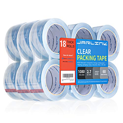 JARLINK 18 Rolls Ultra Clear Packing Tape