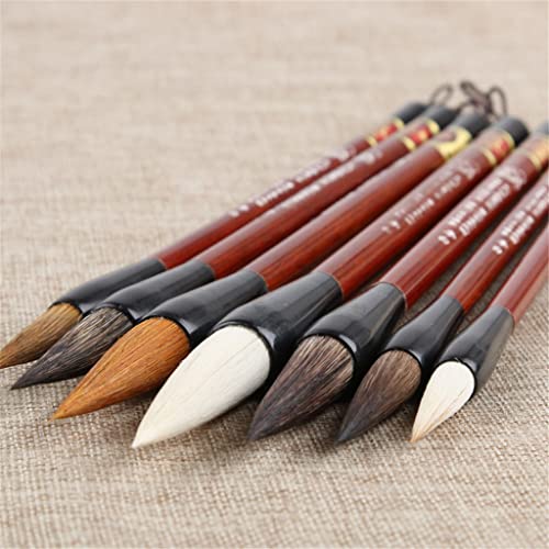 OBKSEB Chinese Calligraphy Brush Pen Whisker Multiple Hairs for Writing Drawing Painting Gift Set
