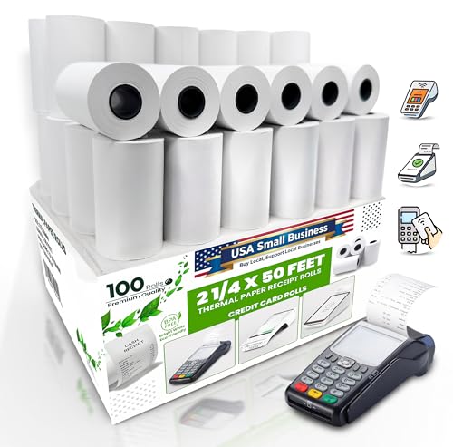 PM Company Thermal Paper Receipt Rolls (Size: 2 1/4" x 50 ft) (Pack of 100)