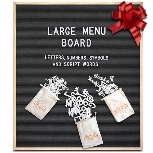 Felt Letter Board Menu Board Felt 32x40 Inch Oak Frame, Large Message Board