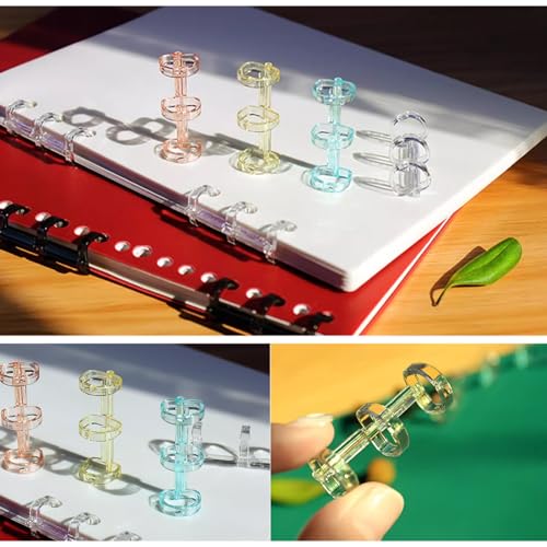 Binder Rings, 10Pcs Binder Rings Clips, 3 Ring Loose Leaf Binders Book, for Notebook Diary Photo Album Binding(Black)