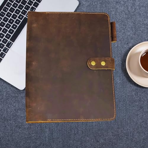 CestAntiQ Leather 3-Ring Binder Portfolio, 8.5x11 in., Brown