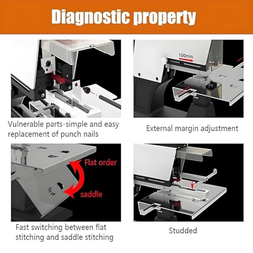 Automatic Saddle Binder with Jam Protection, Electric Desktop Stapler for Flat and Vertical Binding of Up to 40 Sheets (Single)