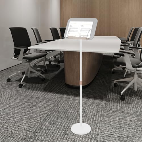 Lectern Podium Stand, Portable Floor Lectern Podium Stand, Adjustable Height Stand for Laptop, Book or Sheet Music (White)