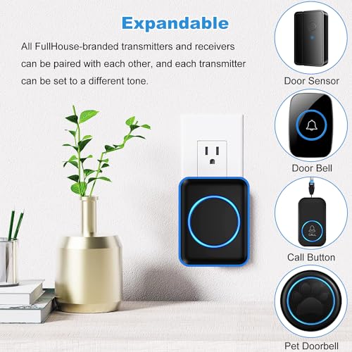 FullHouse Caregiver Pager Wireless Emergency Call Button for Elderly