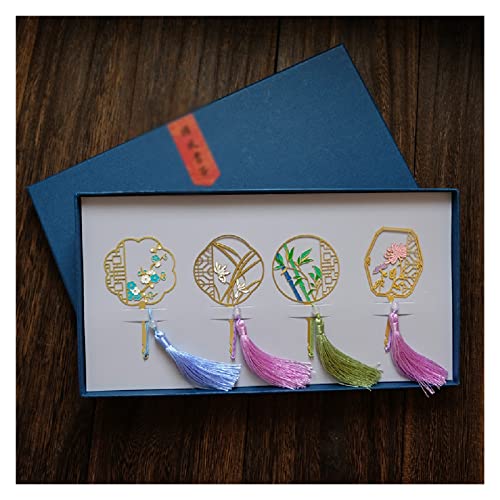 Bookmarks Literary Brass Hollow Metal Bookmark Gold-Plated Enamel