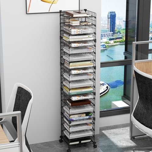 Paper Organizer, 8/12/16-layer Sorting Organizer,Paper Sorter, Paper Storage Cabinet for Home, Classroom, Office, School（Black,White）(Black,8tier)