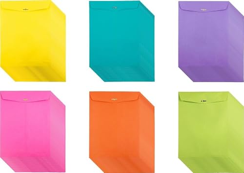 JAM PAPER 10 x 13 Open End Catalog Colored Envelopes with Clasp Closure - Spring Assortment - 150/Pack