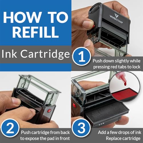 Classic Past Due Self Inking Rubber Stamp Combo with Refill (Red Ink) - Large (10 Pack)