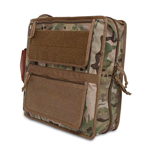 TACTICAL NOTEBOOK COVERS Tactical 3-Ring Binder Cover System | Zippered Padfolio Organizer Bag with Leather Handle | Fits 3” to 4” Binders | Durable Field Use Organizer (Multicam)