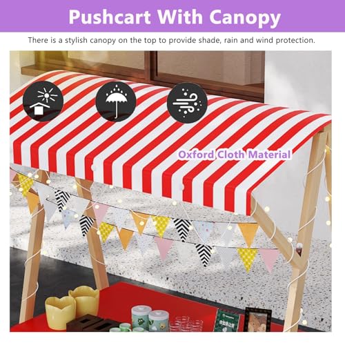 WAHHWF Stall Display Stand Wood Food Cart, for Craft Shows/Retail Kiosks/Booth, Floor-Standing Vendor Table Carts, Practical & Lightweight(Yellow,180x60 cm/71x24 in)