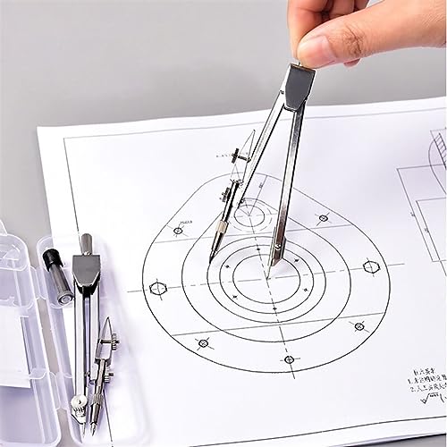 OREKPOT Compass Geometry Tool Metal Compass Instrument Toolbox Set Art Design Drawing Engineering Office School Students Mathematics Geometry Drawing Supplies Drafting Tools Geometry Tool