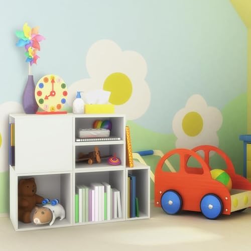 Niche Cubo Half Size Wood Stackable Storage Bookcase Shelf Organizer Cube - 3 Pack - Snow White