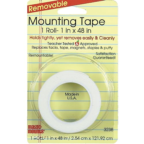 Miller Studio Remarkably Removable Magic Mounting Tape, 1-inch x 48-inch, White, Bundle of 12 (MIL3238)