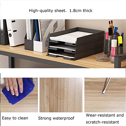 2 Tier Adjustable Office Desk Bookshelf, Desktop Bookcase for Computer Desk，Wood and Metal Printer Stand Office Supplies Organizers and Accessories Storage Display Shelf for Women Man and Kids ( Color