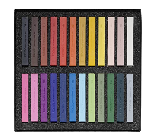 Lyra Polycrayons Soft Pastel Crayons, Set of 24 Crayons, Assorted Colors (5651240)