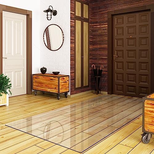Large Clear Floor Mat 48.03"×72.05" - Pet Flooring Protector, Clear Plastic Rug Protector, Vinyl Floor Mat - Ideal for Hardwood Floors, Home & Office Use - Waterproof and Easy to Clean
