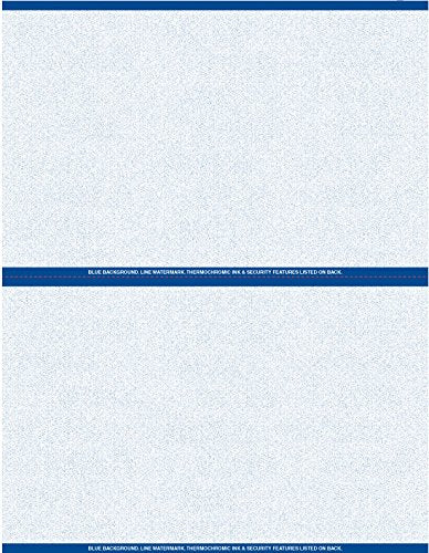 Blue Premium Prescription Security Laser RX Sheets 8.5 x 11, Has one perforation to yield 2 scripts per sheet (PRESLBL2)